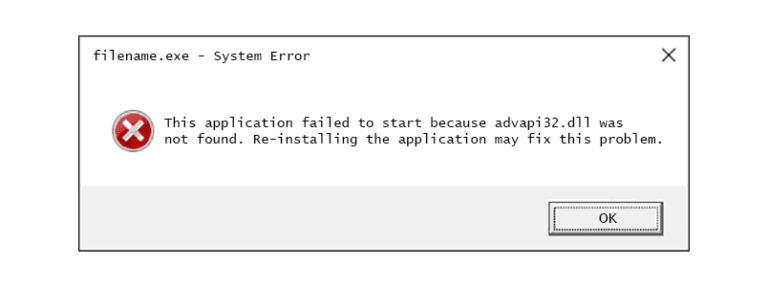 Fix advapi32.dll-related errors in Windows 7, 8 or 10